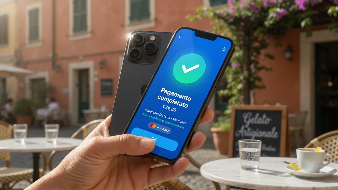Interfaccia mobile con conferma di pagamento PayPal