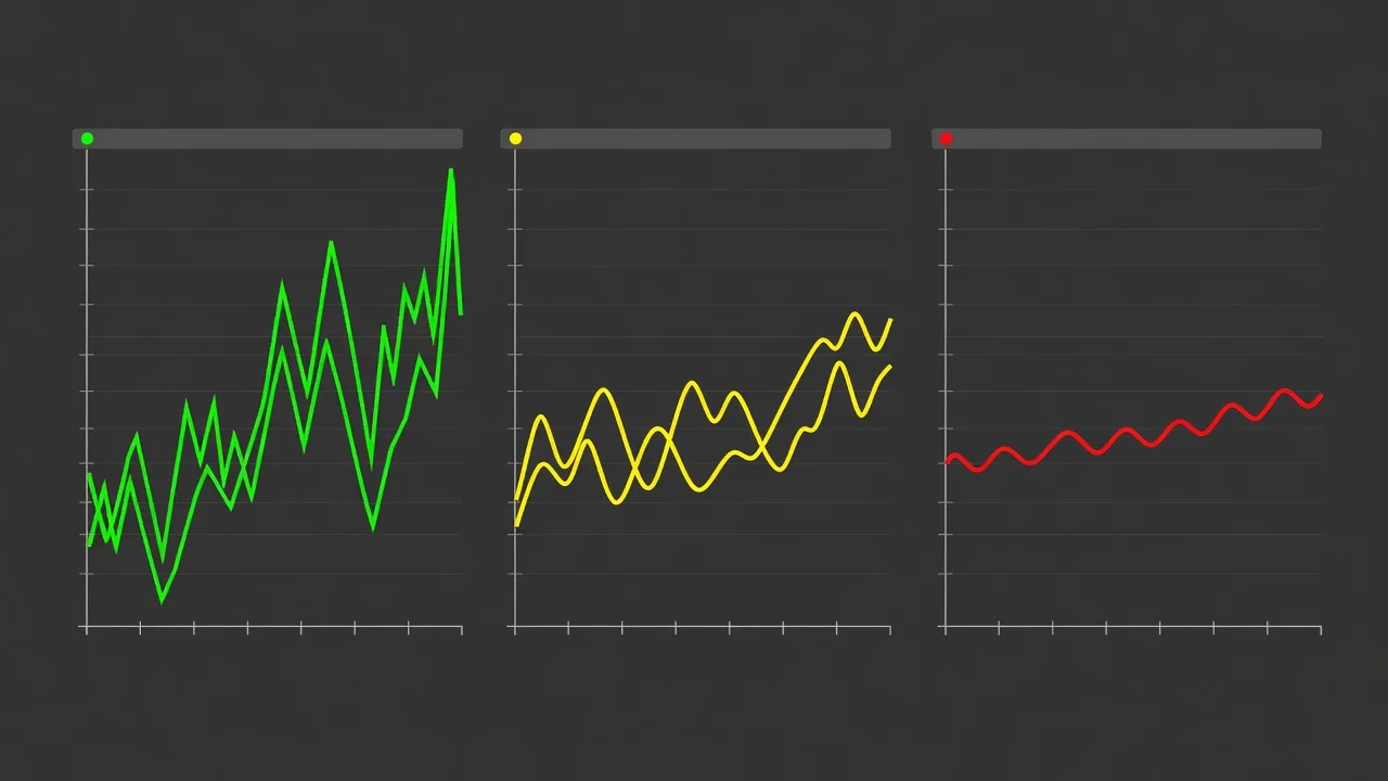 Grafico comparativo dell'andamento del saldo con diverse varianze