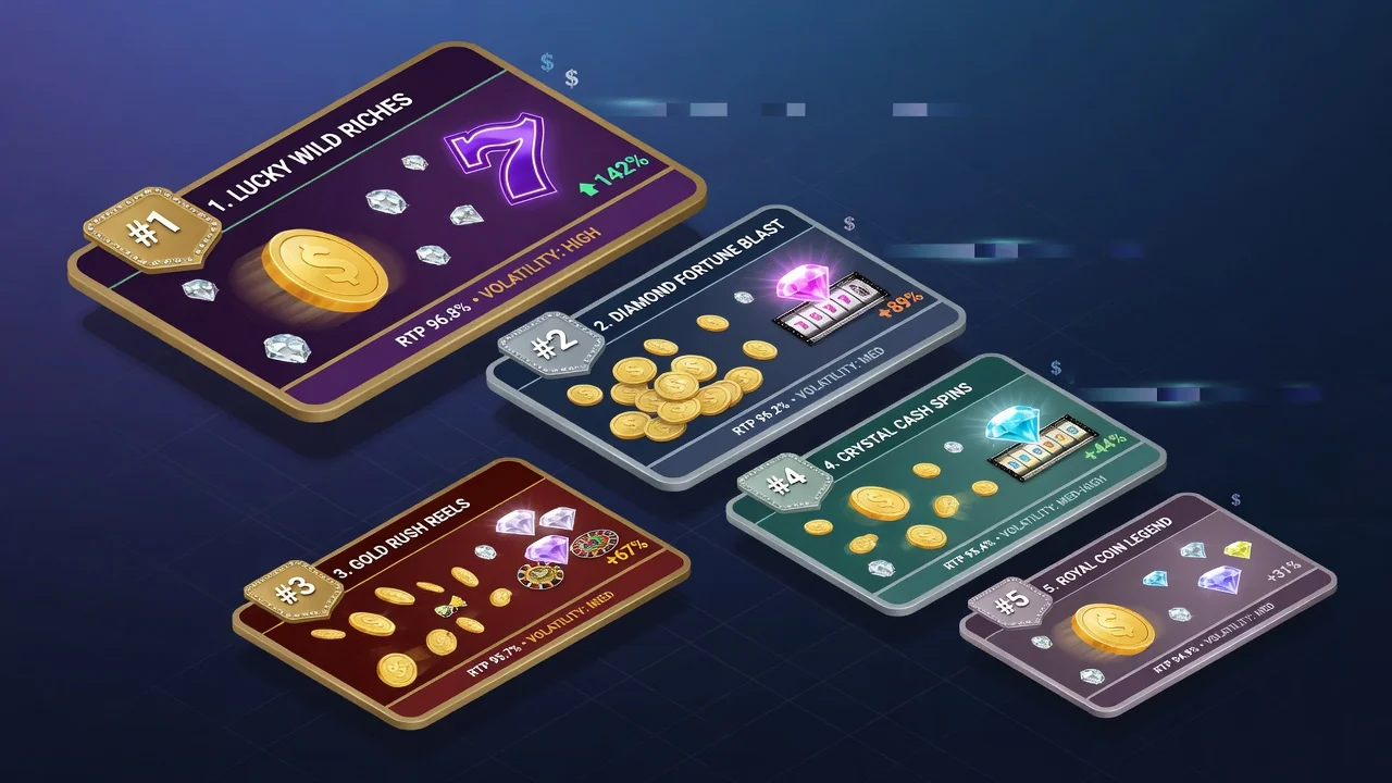 Elenco visuale di slot VLT con parametri tecnici