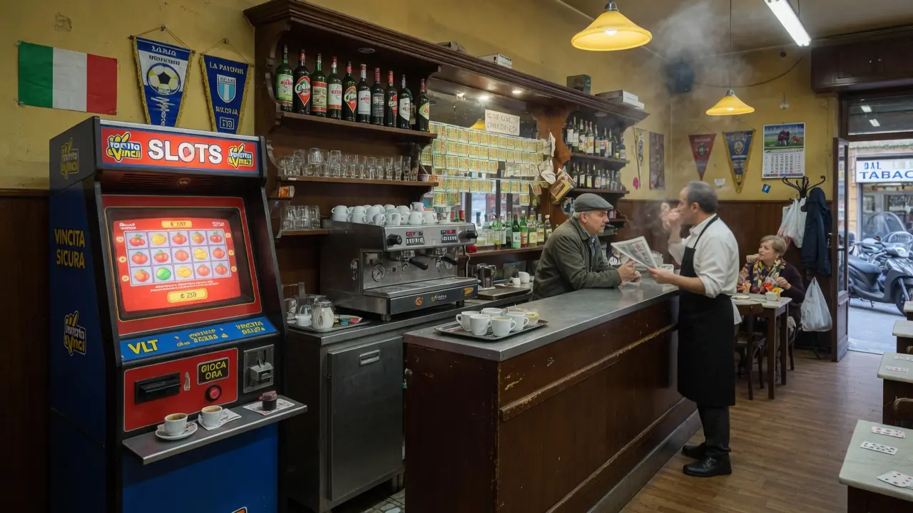 Terminale VLT tradizionale installato in un bar italiano